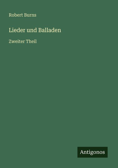 Robert Burns (1759-1796): Lieder und Balladen, Buch