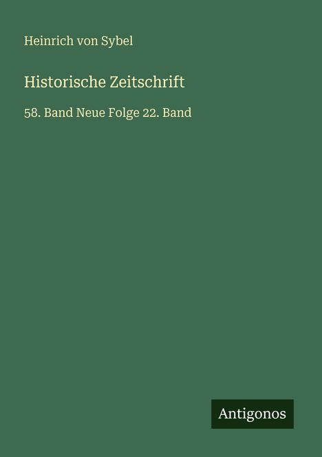 Heinrich Von Sybel: Historische Zeitschrift, Buch