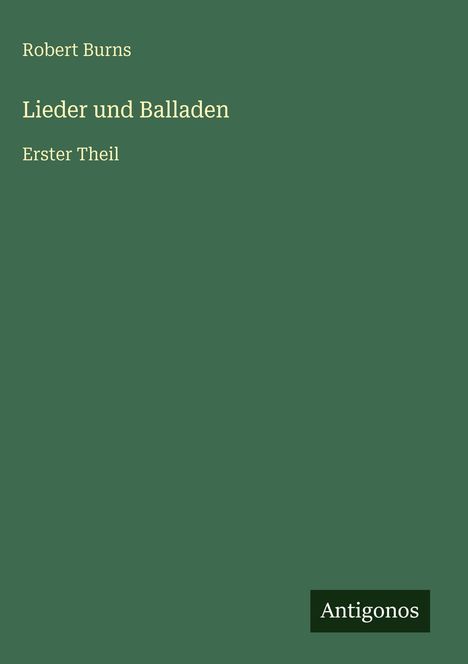 Robert Burns (1759-1796): Lieder und Balladen, Buch