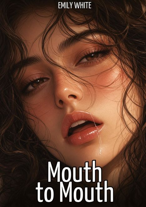 „Emily White“, „Mouth to Mouth“; Nahaufnahme eines Gesichts mit halb geöffnetem Mund und nassem Haar.