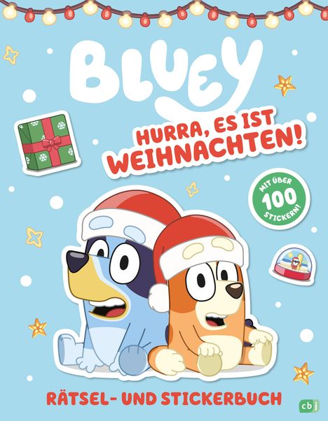 BLUEY - Hurra, es ist Weihnachten! - Rätsel- und Stickerbuch, Buch