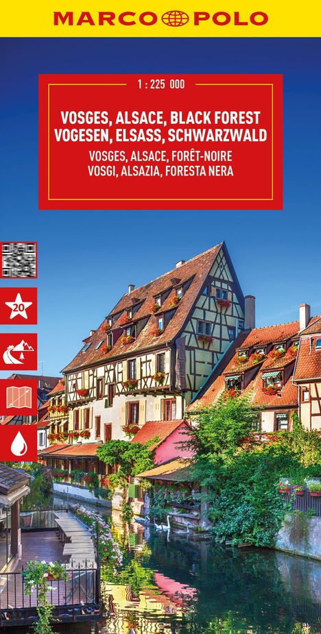 MARCO POLO Reisekarte Vogesen, Elsass, Schwarzwald 1:225.000, Karten