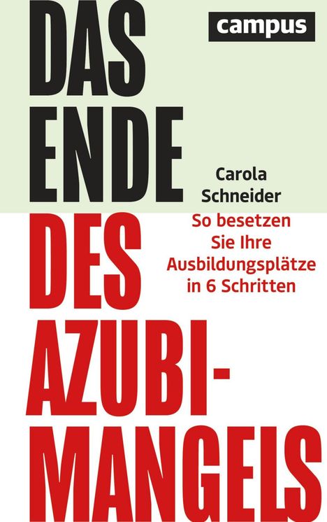 Carola Schneider: Das Ende des Azubimangels, Buch