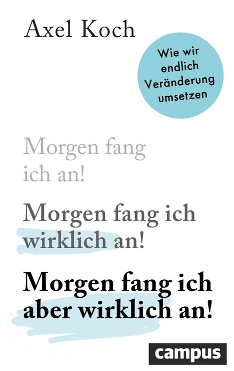 Axel Koch: Morgen fang ich aber wirklich an!, Buch