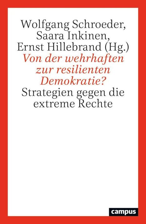 Wolfgang Schroeder, Saara Inkinen, Ernst Hillebrand (Hg.), "Von der wehrhaften zur resilienten Demokratie?", Campus-Logo.
