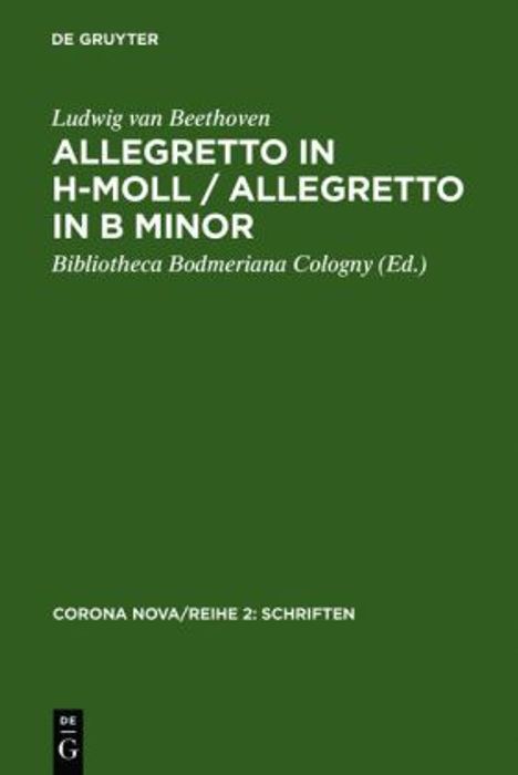 Ludwig van Beethoven (1770-1827): Allegretto in h-Moll / Allegretto in B minor, Buch