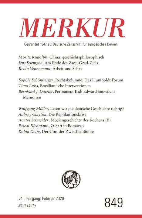 MERKUR Gegründet 1947 als Deutsche Zeitschrift für europäisches Denken - Nr. 849, Heft 02 / Februar 2020, Buch