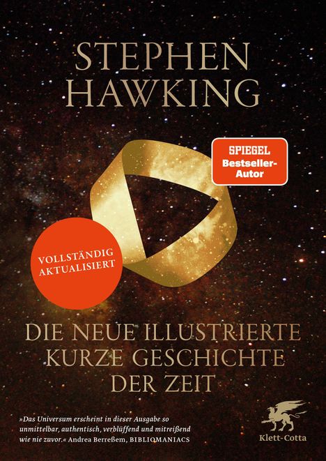 "Vollständig aktualisiert", "SPIEGEL Bestseller-Autor", "Die neue illustrierte kurze Geschichte der Zeit". Stephen Hawking. Sternenhimmel.