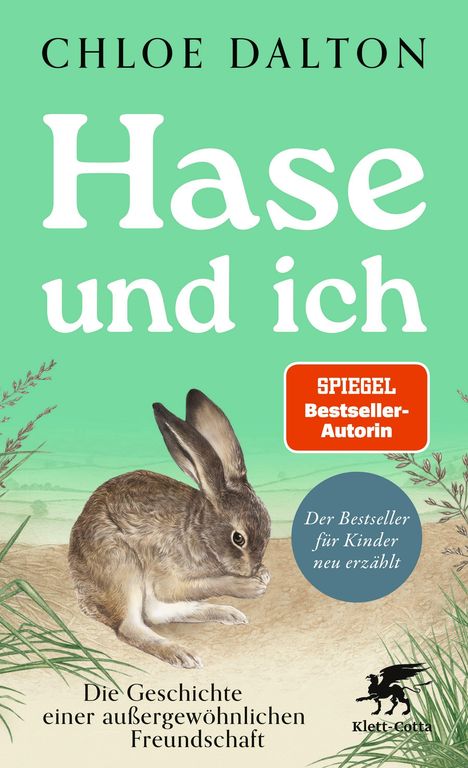 Text: "Hase und ich", "SPiEGEL Bestseller-Autorin", "Der Bestseller für Kinder neu erzählt". Ein Hase in Natur.