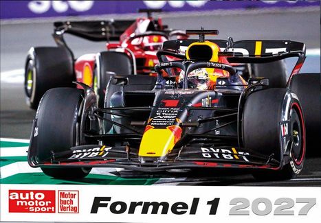 „Formel 1 2027“ steht über zwei Rennwagen in Aktion auf der Strecke. Links unten sind die Logos von auto motor und sport.