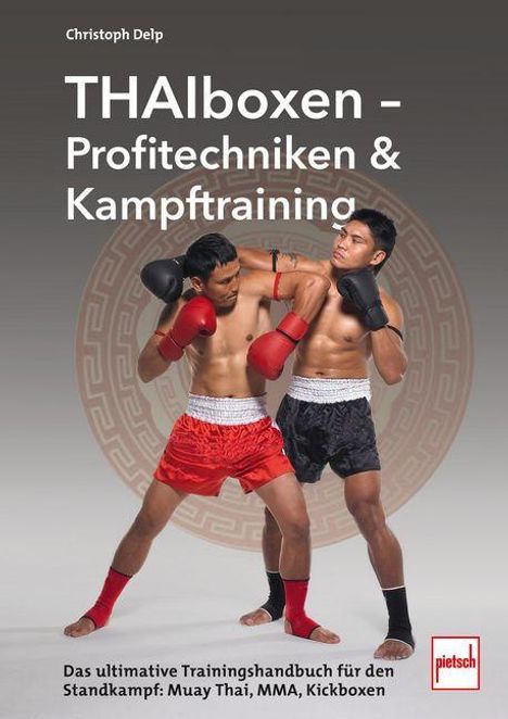 THAIboxen – Profitechniken & Kampftraining. Zwei Männer boxen, einer trifft den anderen am Kopf.