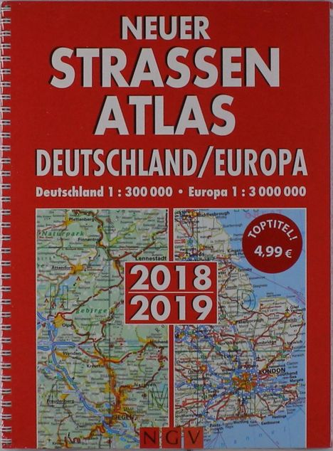 Neuer Straßenatlas Deutschland/Europa 2018/2019, Buch