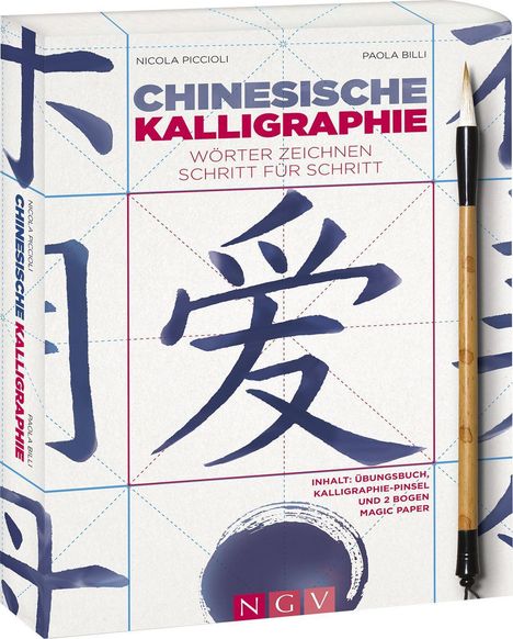 Nicola Piccioli: Chinesische Kalligraphie - Set mit Buch, Pinsel und Magic-Paper, Buch