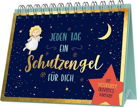 Jeden Tag ein Schutzengel für dich | Adventskalender mit Aufsteller, Buch