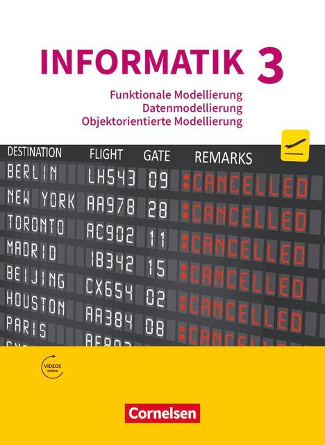 INFORMATIK 3, funktionale Modellierung, Datenmodellierung, objektorientierte Modellierung, Anzeigetafel, storniert.