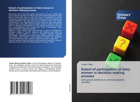 Yaksh Patel: Extent of participation of dairy women in decision making process, Buch