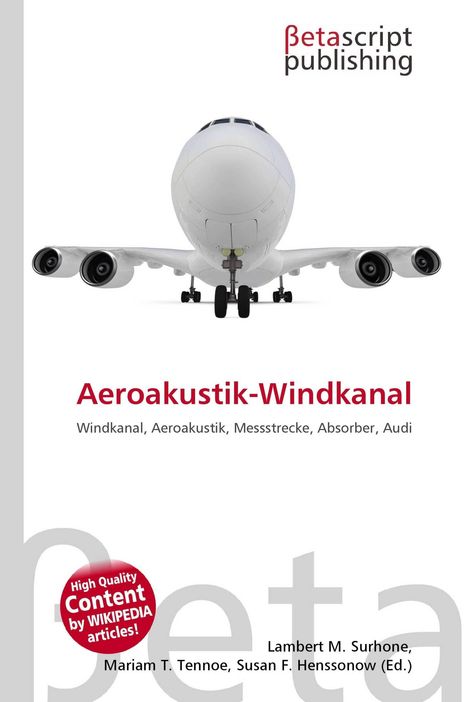 "Aeroakustik-Windkanal" in rot, darüber ein Flugzeug von vorne, darunter Namen der Herausgeber und ein rot-weißes Siegel.