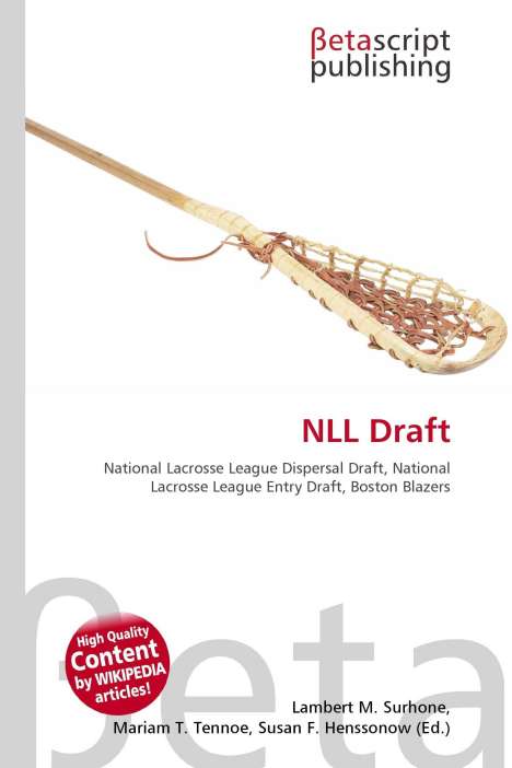 "NLL Draft, National Lacrosse League Dispersal Draft, Boston Blazers. Oben ein traditioneller Lacrosse-Schläger."
