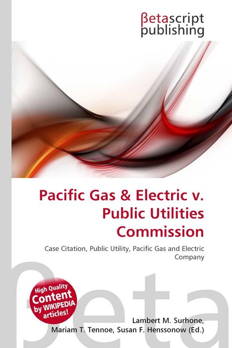 Beta Script Publishing, Pacific Gas & Electric v. Public Utilities Commission. Abstrakte, geschwungene Linien in Rot und Grau.