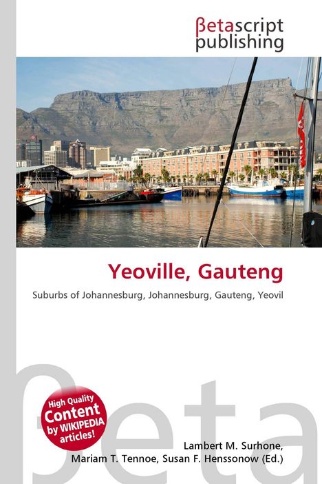 Yeoville, Gauteng: Suburbs of Johannesburg. Stadtbild mit Bergen im Hintergrund und Hafen im Vordergrund.