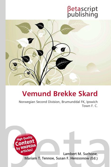 Betascript Publishing, Vemund Brekke Skard, Norwegian Second Division. Abstrakte Pflanzenillustration mit Blättern.