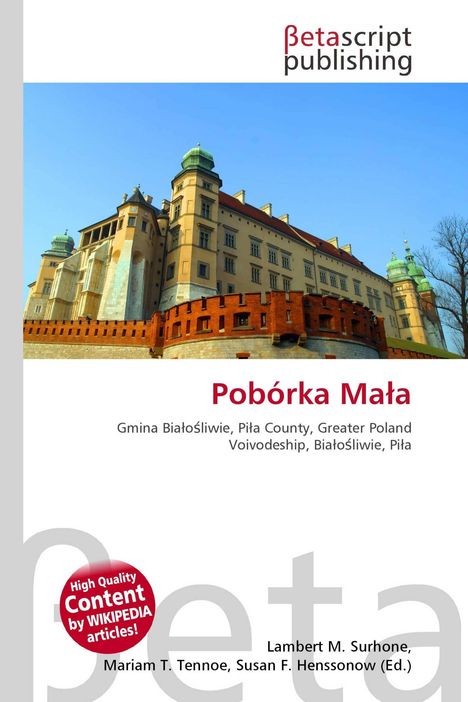 Logo: Betascript Publishing. Titel: Pobórka Mała. Bild: Historisches Gebäude mit Türmen und rotem Ziegelmauerwerk.