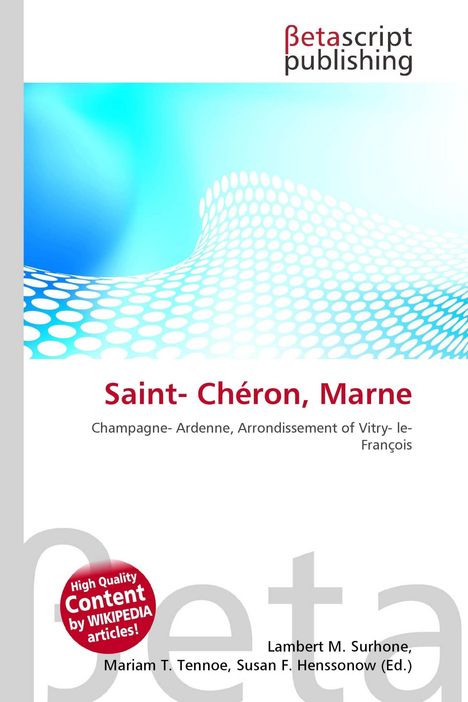 "Saint- Chéron, Marne" in Rot, darunter kleinerer Text. Oben links "βetascript publishing". Abstraktes blaues Design.