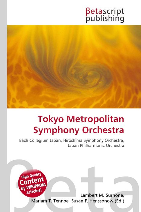 "Tokyo Metropolitan Symphony Orchestra" steht in roter Schrift. Es gibt ein gelbes, abstraktes Muster im oberen Bereich.