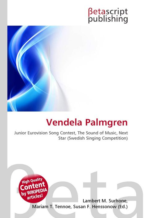 Titel: "Vendela Palmgren". Logo: "Betascript Publishing". Dynamische blaue und weiße Lichtstreifen links.