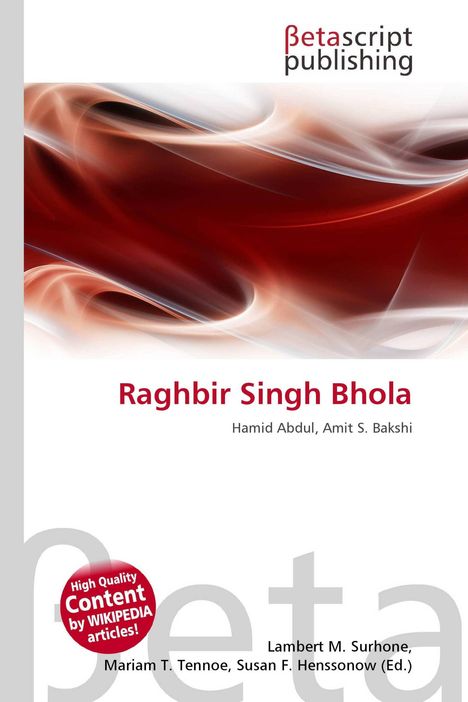 "Raghbir Singh Bhola", Autoren: Hamid Abdul, Amit S. Bakshi. Rotes und weißes abstraktes Hintergrundmuster.