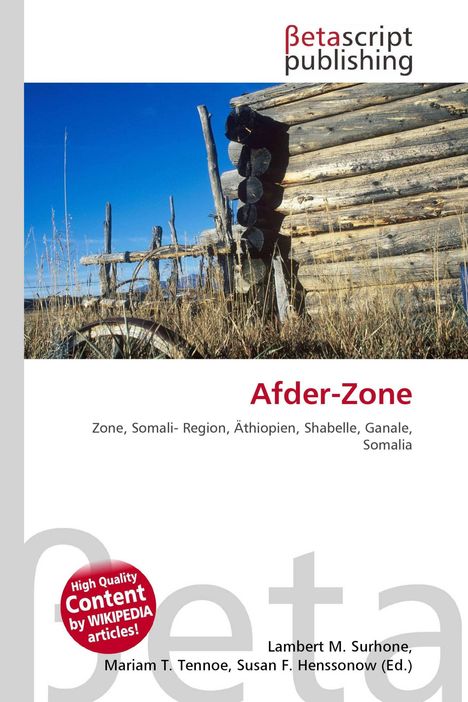 Betascript Publishing, Afder-Zone. Zone, Somali-Region, Äthiopien, Shabelle, Ganale, Somalia. Hölzerne Blockhütte vor blauem Himmel.