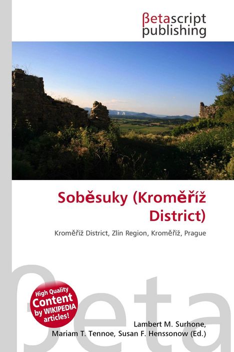 Soběsuky (Kroměříž District), Kroměříž District, Zlín Region, Kroměříž, Prague. Logo oben, Landschaft mit Ruinen im Hintergrund.