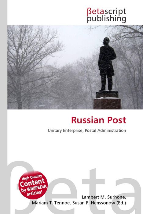 "Russian Post, Unitary Enterprise, Postal Administration." Oben "Betascript publishing" Logo, unten Autoren.