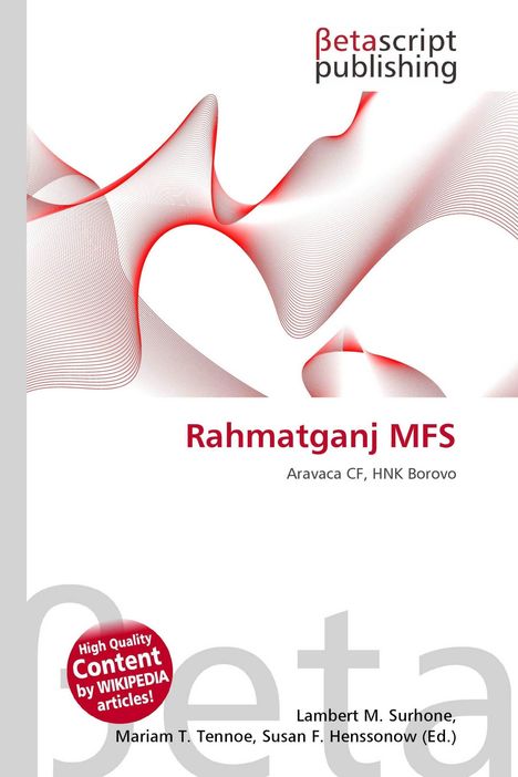 Text: Betascript publishing, Rahmatganj MFS, Aravaca CF, HNK Borovo. Illustration mit roten Linien im Hintergrund.