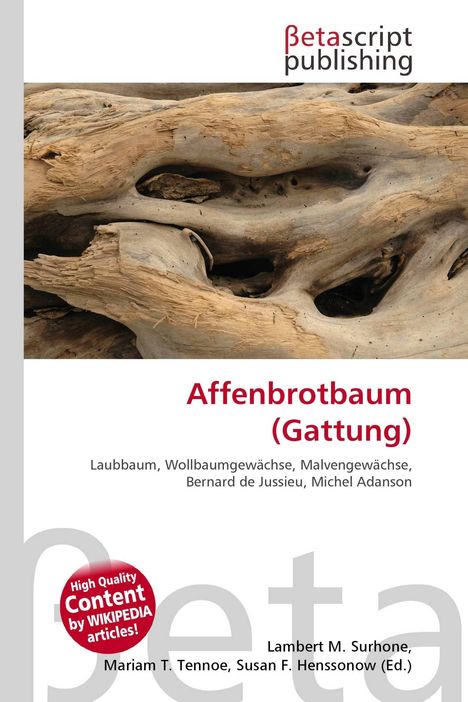 "Affenbrotbaum (Gattung)", Text über Naturwissenschaftler. Hintergrund zeigt verwittertes, natürliches Holz.