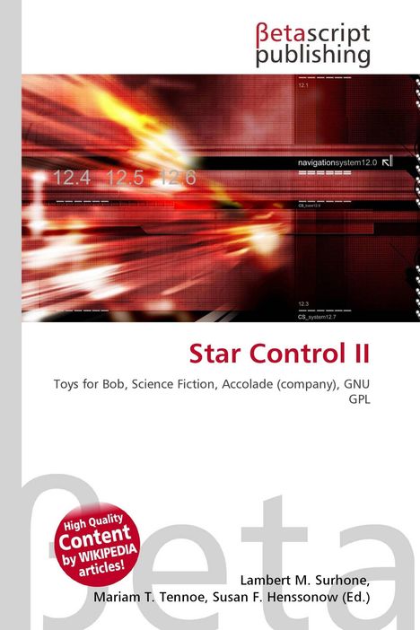 "Star Control II, Toys for Bob, Science Fiction. Illustration in Rot und Weiß mit technischen Elementen."