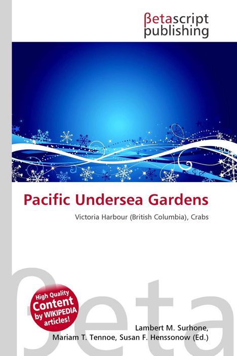 "Pacific Undersea Gardens" in roter Schrift, darunter "Victoria Harbour (British Columbia), Crabs". Oben "Betascript publishing".