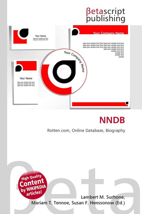 Oben "Betascript publishing". Unten "NNDB", "Rotten.com, Online Database, Biography". CD-Design und Visitenkartenentwurf.