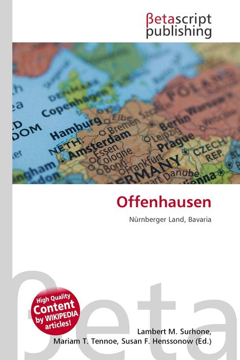 Offenhausen, Nürnberger Land. Hochwertiger Inhalt von Wikipedia-Artikeln. Illustration einer Europakarte mit Städten.