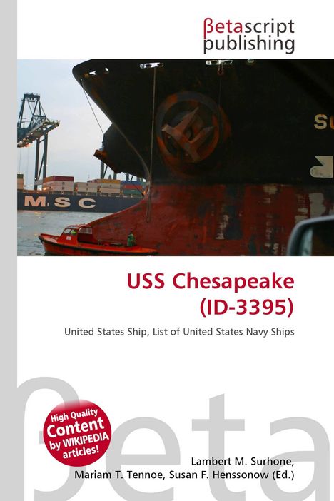 "USS Chesapeake (ID-3395) United States Ship, List of United States Navy Ships" auf einem Cover mit einem Schiff im Hintergrund.