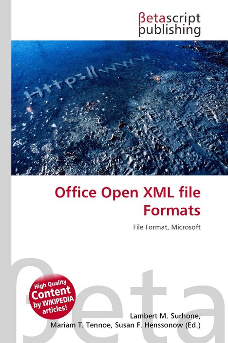 Titel: "Office Open XML file Formats". Oben ein blauer Hintergrund mit "http://www". Unten Autorenangabe.