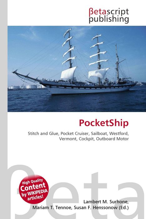 "PocketShip, Stich and Glue, Pocket Cruiser, Sailboat. Großes Segelschiff mit weißen Segeln auf ruhigem Wasser."