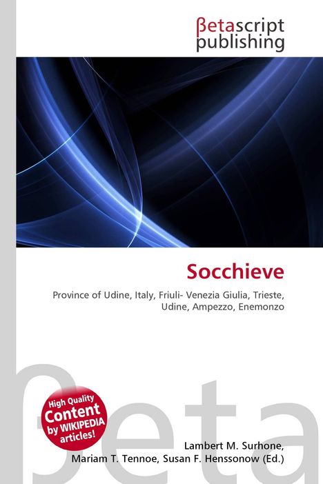 „Socchieve, Province of Udine, Italy“ steht auf weißem Hintergrund. Darüber und darunter ein dunkles abstraktes Muster.