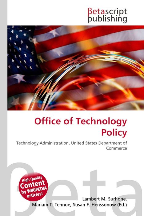"Office of Technology Policy", darunter "Technology Administration, United States Department of Commerce", darüber US-Flagge.