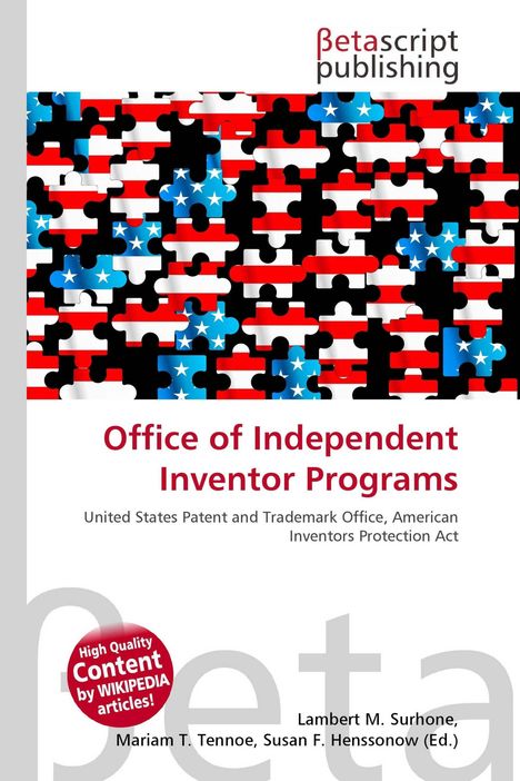 "Office of Independent Inventor Programs"; Puzzle-Design in US-Flaggenfarben. Verleger: Betascript Publishing.