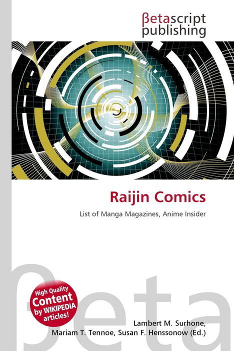 Betascript Publishing, Raijin Comics: Liste von Manga-Magazinen, Anime Insider. Kreisförmiges, abstraktes Design.