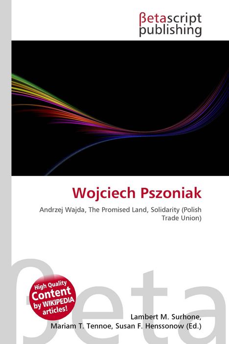 Logo von Betascript Publishing, "Wojciech Pszoniak", bunte Linien auf schwarzem Hintergrund.