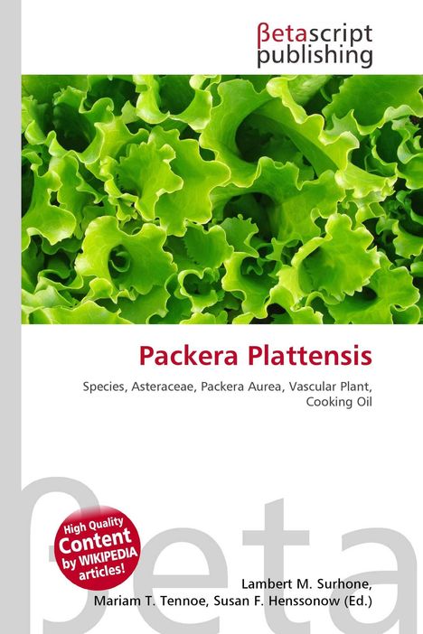 "Packera Plattensis: Species, Asteraceae, Packera Aurea, Vascular Plant, Cooking Oil." Oben grünes Salatblattmuster.