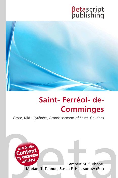 "Saint-Ferréol-de-Comminges. Gesse, Midi-Pyrénées, Arrondissement of Saint-Gaudens. Blau-weiße abstrakte Illustration."