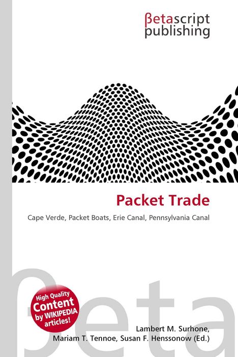 "Packet Trade: Cape Verde, Packet Boats, Erie Canal, Pennsylvania Canal." Logo von Betascript Publishing, wellenförmiges Muster.